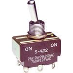 ＮＫＫスイッチズ トグルスイッチ はんだ端子 2極ON-ON (1個) S-422