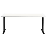 プラス Garage fantoni GT パソコンデスク 幅180 奥行90 高さ72cm 耐荷重80kg 天板/白 ブラック脚 GT-189H 436260