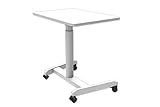 E-win　ガス圧昇降テーブル　スタンディングデスク 　幅69cm　八型脚タイプ　マット仕上げ　ホワイト　EGD1-W