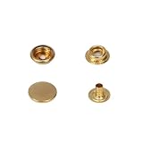 ジャンパーホック 15mm 12組入り レザークラフト カバン用 裁縫 服 留め具 DIY 手芸 ゴールド