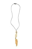 Itzy Ritzy Teething Happens Silicone Necklace Feather Pendant Gold [並行輸入品]