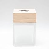 ウッドキャップ・キューブグラスボトル 【スモークホワイト】リードディフューザー用 リードディフューザーボトル ガラス ビン 容器 (5.5cm*5.5cm*8.5cm) 3glad (スモークホワイト)