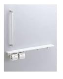 ★[YHB61FL1C #MWW] TOTO　天然木手すり　61シリーズ　棚付二連紙巻器　手すり・棚別体タイプ