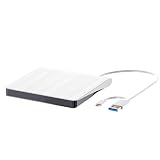 外付けDVD CDドライブ USB 3.0＋Type-C対応、ポータブルCD/DVDプレーヤー、再生・読み込み・書き込み対応、MacおよびWindows 7〜11対応