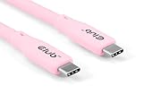 Club 3D USB4 Type-C シリコン ケーブル iPhone15 / 16対応 ビデオ 4K60Hz データ 20Gbps PowerDelivery対応 240W(48V/5A) オス/オス 2m (ピンク) (CAC-3002)