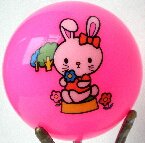 【マイカラーボール】マイカラーうさぎさんボール　3インチ (桃)
