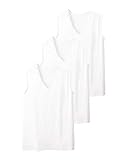 [ニッセン] インナーシャツ メンズ 吸汗速乾なめらかストレッチ深Ｖネックノースリーブインナー３枚組 白 M