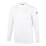 [アンブロ] インナー サッカー ハイネック 保温 ストレッチ 微起毛 ワンポイント 長袖 メンズ ホワイト S