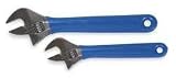 Westward 1NYD3 Adjustable Wrench Set, Chrome, 2 PC by WestWard Tools