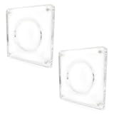 ジアン 缶バッジ 収納 ディスプレイ スタンド 収納ケース 58mm 缶バッチ 展示 飾る アクリル (1枚用×2個セット)