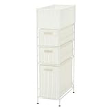 ランドリーラック(ランドリー収納/ランドリーボックス) 【4段】 スリム 幅20.5cm スチールフレーム MN-6811WH ホワイト(白)【代引不可】 生活用品 インテリア 雑貨 インテリア 家具 収納家具 その他の収納家具 [並行輸入