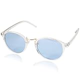 [エイトトウキョウ] サングラス 偏光 偏向 メンズ レディース ブルーライトカット 日本製 ウェリントン ボストン 軽量 ライトカラー ドライブ バイカー メガネ スポーツ 運転用 釣り 野球 ゴルフ UVカット ブルーライトカット 高性能レンズ [ 鯖江製 レンズ ] クリア/ライトブルー TAC7108-CL-LBL