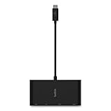Belkin USB-C マルチメディアアダプター HDMI/イーサネット/USB-A/USB-C/VGA 4.3インチ ブラック