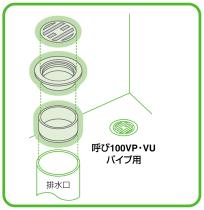 三栄水栓 【VU・VPパイプ兼用目皿】呼び100配管用 PH410B-100
