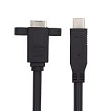 xiwai USB 3.0 Type-B メス - USB3.0 Type-C オス ケーブル延長 0.9FT パネルマウント付き ディスク SSD カメラ用 5Gbps データ 30cm