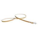 犬 リード 犬リード カラフル 犬 カフェスタイル シンプル 本革 ヌメ革 おしゃれ かわいい 小型犬 中型犬 日本製 8色 持ち手取り外し可能 (ナチュラル, S)