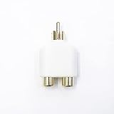 【COMON(カモン)製】RCA2分配アダプタ(メス/メス⇔オス)/白/変換アダプタ【R-2VW】