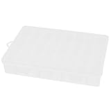 uxcell 電子部品ケース 軽量 保存機能 プラスチック 24区画光量 クリアホワイト 1個入り