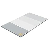 ベビーマット プレイマット 【国際検査済み 子供用マット】シリコンマット アルジップマット ALZIP mat 赤ちゃん 防音 防水 騒音対策として リビング 子供部屋 病院 幼稚園 保育園 (エコシリコン – ミルクグレー - XG 280x140)