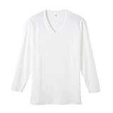 [グンゼ] インナーシャツ YG Cotton 100% シリーズ ダブルホット Vネック9分袖 メンズ ホワイト(NEWモデル) 日本 L (日本サイズL相当)