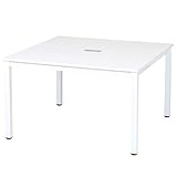 SINAPP ワークデスク PCデスク フリーアドレスデスク 机 オフィス SIK3183 ホワイト, 幅120cm