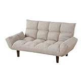 折りたたみカウチソファー 肘付き 〔Miner〕マイナ LSS-19BE ベージュ〔完成品〕