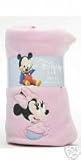 Disney ベビーミニーマウス アップリケ 100％柔らかフリース毛布