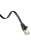 サンワサプライ LANケーブル CAT7 (7m) フラット ツメ折れ防止 RJ45コネクタ 10Gbps/600MHz ギガビット イーサネットケーブル ブラック KB-FLU7-07BK