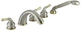 Kingston Brass KS3695S Magellan Roman Tub Filler Set with Brass Hand Shower, 5-Piece, Satin Nickel a