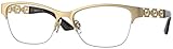 Versace VE1270-1410 眼鏡フレーム マットゴールド デモレンズ付き 54mm, マットゴールド, 54/16/140