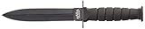 MTech USA MT-632TB Fixed Blade Tactical Neck Knife, Black Half-Serrated Blade, Black Handle, 6-Inch 