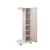 ミラー付きハンガーラック　ホワイト色　NS-JO0007