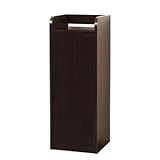 鏡面モデム収納ラック/扉付き収納棚 〔スリムタイプ〕 幅30cm ブラウン〔組立〕