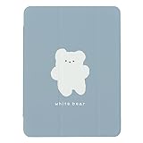 iPad 第9世代 第8世代 第7世代 10.2インチ 対応 ケース カバー A2602 A2604 A2603 A2270 A2428 A2429 A2430 A2197 A2198 A2200 アイパッド9 韓国 くま しろくま 白くま 可愛い 水色 青 かわいい キッズ 子供