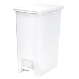 天馬 ペダル式 ゴミ箱 フタ キャスター付き 大容量 45L ホワイト ELP-PP45 PROPRETÉ×e-LABO