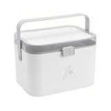 BDHD 薬箱 緊急用ボックス 家庭用品 家庭用 小型薬箱 北欧風 プラスチック収納ボックス (21.4cm×15.8cm×14.7cm,ホワイト)