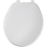 ラウンドソリッドプラスチックToilet Seat with top-titeヒンジ ホワイト 7B70TK 000 1