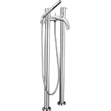Aqua真鍮61086-ttバルブVolare 36 – 1 / 4 " Floormountストレートレバー浴槽フィラーwith 2列