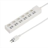 YAZAWA 個別スイッチ付抜け止めタップ6個口 Y02KN662WH　YAZAWA [簡易パッケージ品]