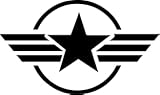 ミリタリー 星 アメリカン 2枚組 車 ステッカー バイク 黒 各約横8.0cm カッティングシート ステッカー