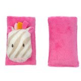 Blankets and Beyond Super Plush Baby Zebra Strap Cover Pink by Blankets and Beyond