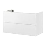 GODMORGON 洗面台（引き出し×2） L / ハイグロス ホワイト[イケア]IKEA（40150573）