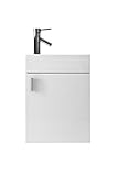 Virtu JS-50416-GW Carino Single Bathroom Vanity Cabinet Set, 16", Gloss White [並行輸入品]