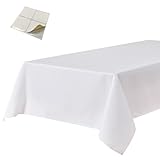 BALCONY & FALCON テーブルクロス 長方形 防水 類麻材質 キッチン カフェ ガーデン 140*240cm ダークブルー