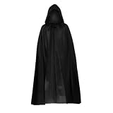[Formemory] マント 黒 コスプレ衣装 死神 魔女 ハロウィン 男女兼用 レディース メンズ プレゼント クリスマス ブラック ケープ 舞台演出 マジック 変装 (大人 フリーサイズ)