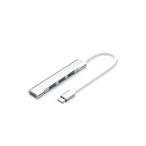USB-Cハブ 4ポート Type-C ハブ USB3.0 ウルトラスリム 超小型 Type Cハブ 4in1 5Gbps高速データ転送USB3.0/2.0ポート スマホ USB 変換for MacBook/iMac/Surface Pro 等 ノートPC 他対応 Type C アダプタ拡張軽量 在宅勤務 (シルバー)