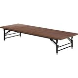 モダン調 会議テーブル/会議机 【ロータイプ 高さ33cm】 ブラウン 長方形 折りたたみ