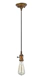 Aspen Creative 61015 Adjustable Hanging Pendant Light Kit In Antique Bronze Finish With Edison (Vint