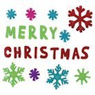 Merry Christmas Gel Window Clings ~ Merry Christmas and Blue, Purple, Red & Green Snowflakes (1 Shee
