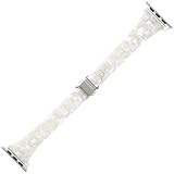 compatible with Apple Watch バンド ベルト スリムレジンベルト レジン 樹脂 完全防水 クロカラント KUROCURRANT 42mm(series11/10) 41mm 40mm 49mm 46mm 44mm 45mm Series11/10/9/8/7/6/5/4/3/2/1/SE/SE2/Ultra/Ultra2/Ultra3に対応 (ホワイト/パーツ：シルバー, 42(Series11/10)/41/40mm)